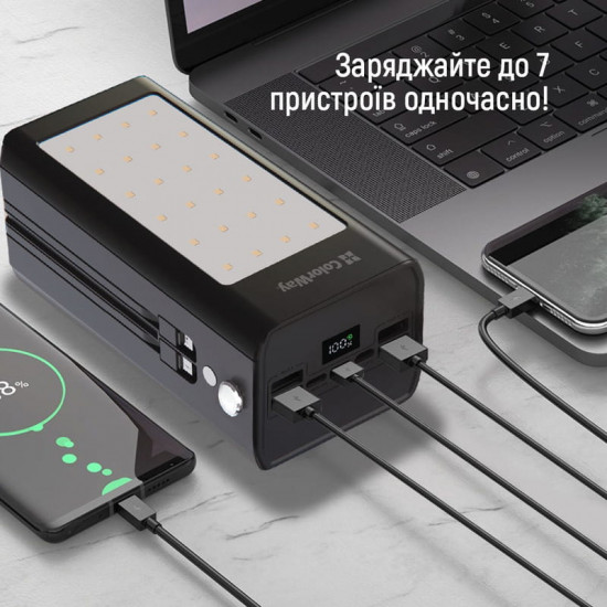 Універсальна мобільна батарея ColorWay LCD/Lamp 80000mAh Black (CW-PB800LPA8BK-PDD)
