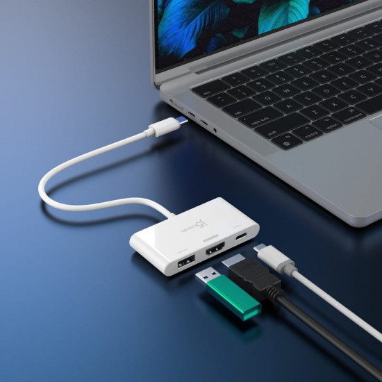 USB-хаб J5create USB-C 3-в-1 White (JCA399-N)