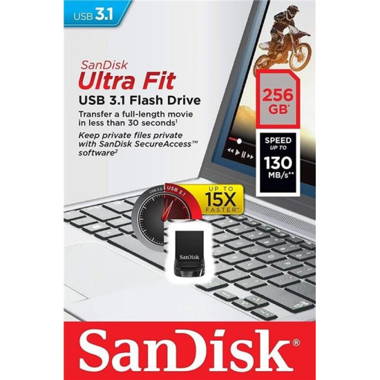 Флеш-накопичувач USB3.1 256GB SanDisk Ultra Fit Black (SDCZ430-256G-G46)