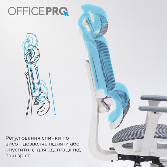Крісло офісне Officepro Skyline Footrest White/Dark Gray (OC750-W-DG-DG)