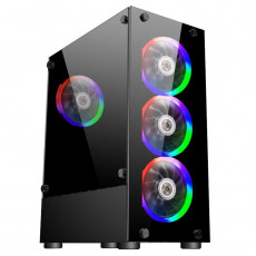 Корпус 1stPlayer V2-A-BK-4F1 Black без БЖ