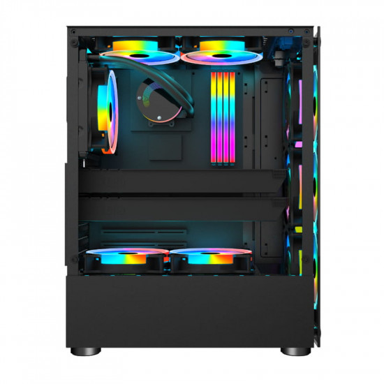 Корпус 1stPlayer V2-A-BK-4F1 Black без БЖ