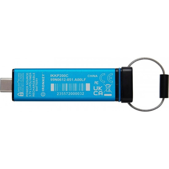 Флеш-накопичувач USB3.2 128GB Kingston IronKey Keypad 200 Type-C Blue (IKKP200C/128GB)