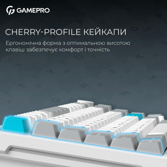Клавіатура бездротова GamePro Asgard Yord Keychron Super Red Switch White (MK266WH)