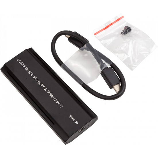 Зовнішня кишеня PowerPlant для SSD M.2 PCIe NGFF/NVMe USB3.2, 20Gbps (HC380527)