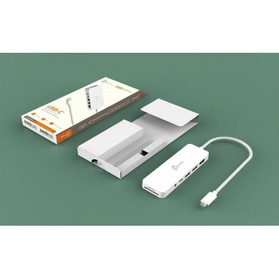 USB-хаб J5create USB-C 6-в-1 White (JCD373EW-N)