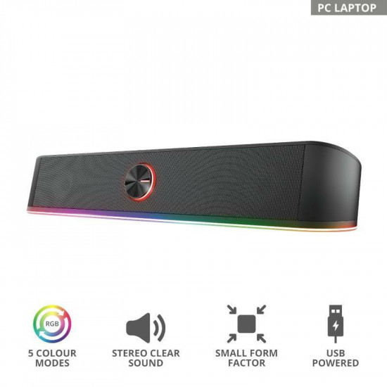 Акустична система (саундбар) Trust GXT 619 Thorne RGB Illuminated Black (24007)