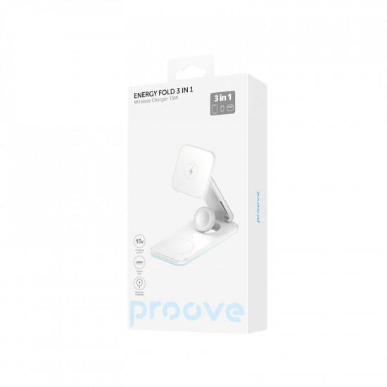 Бездротовий зарядний пристрій Proove Energy Fold 3in1 15W White (WSEF15010002)
