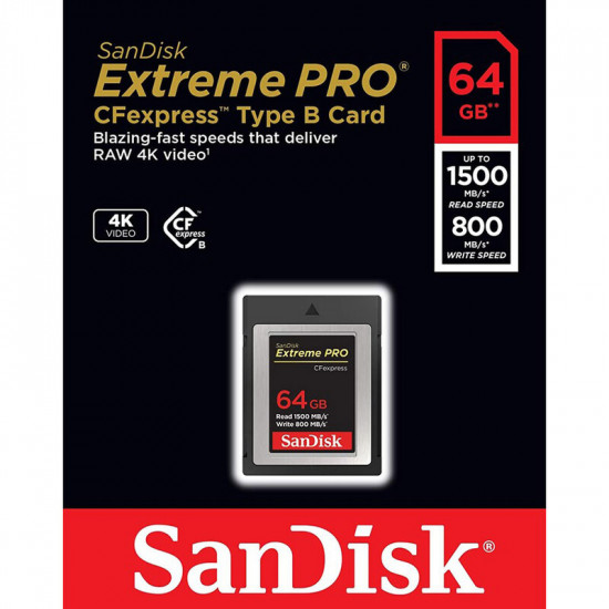 Карта пам`яті CFexpress (Type B) 64GB SanDisk Extreme Pro R1500/W800MB/s (SDCFE-064G-GN4NN)