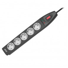 Мережевий фільтр 2E 5хSchuko, 10 м, чорний (2E-SP515M10BK)