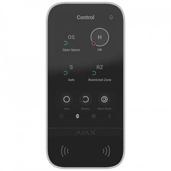 Бездротова сенсорна клавіатура Ajax KeyPad TouchScreen (8EU) ASP White