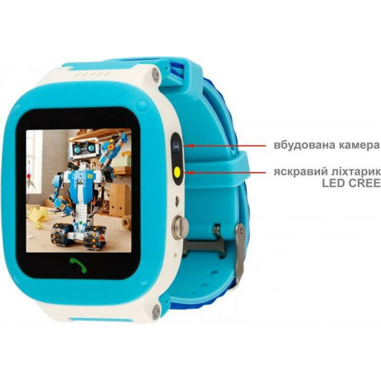 Дитячий смарт-годинник AmiGo GO004 Splashproof Camera+LED Blue
