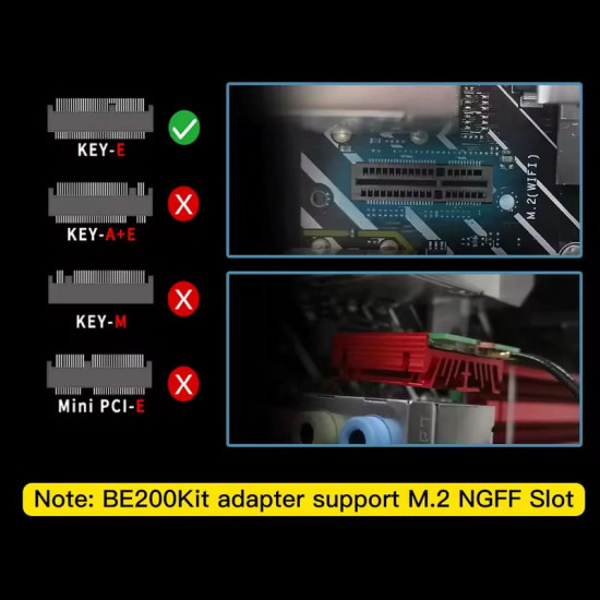Бездротовий адаптер Fenvi FV-BE200NG Wi-Fi 7, Bluetooth 5.4 Adapter, Tri-band 2.4G/5G/6GHz