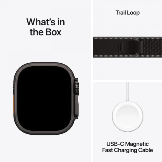 Смарт-годинник Apple Watch Ultra 3 GPS + Cellular 49mm Black Titanium Case with Black/Charcoal Trail Loop - M/L (MF1H4QP/A)