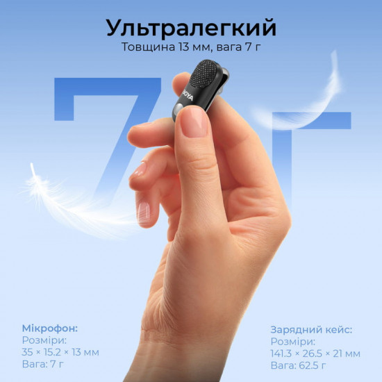 Мікрофон BOYA Magic-02 Type-C/Lightning Black
