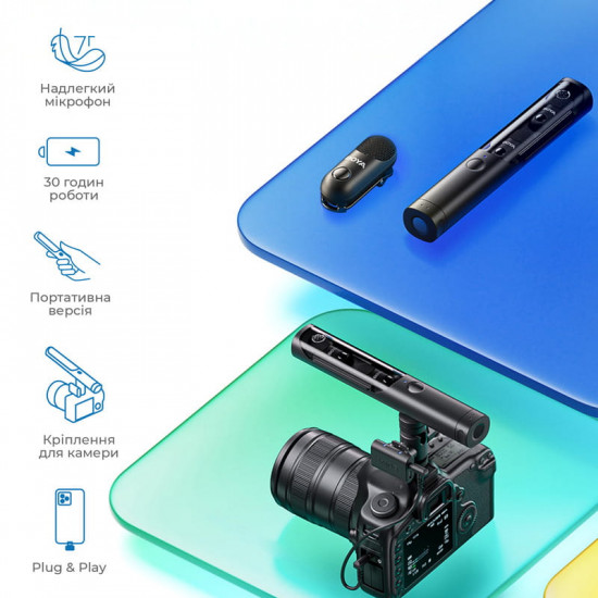 Мікрофон BOYA Magic-02 Type-C/Lightning Black