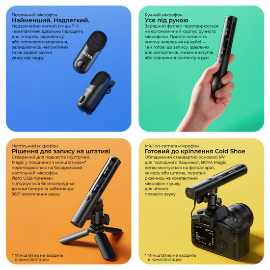 Мікрофон BOYA Magic-02 Type-C/Lightning Black