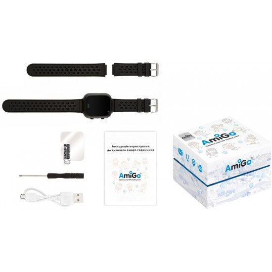 Дитячий смарт-годинник AmiGo GO009 Camera+LED WIFI Black