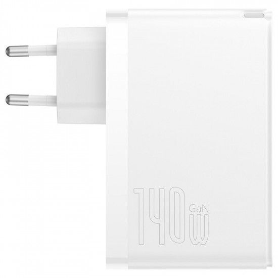 Мережевий зарядний пристрій Baseus GaN5 Pro (3USB, 5A) 140W White (CCGP100202) + кабель Type-C to Type-C