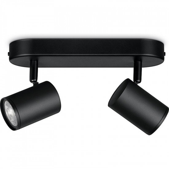 Світильник точковий накладний розумний WiZ Imageo Spots 2х5W 2200-6500K RGB Wi-Fi Black (929002659101)