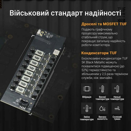 Відеокарта GF RTX 5080 16GB GDDR7 TUF Gaming OC Asus (TUF-RTX5080-O16G-GAMING)