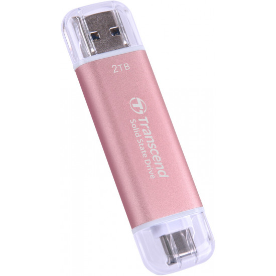 Накопичувач зовнішній SSD USB Type-A/Type-C 2ТB Transcend ESD310P Pink (TS2TESD310P)