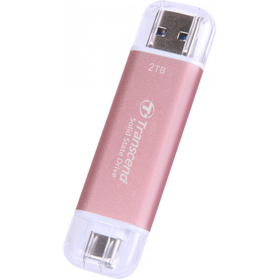 Накопичувач зовнішній SSD USB Type-A/Type-C 2ТB Transcend ESD310P Pink (TS2TESD310P)