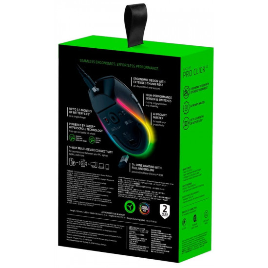 Миша бездротова Razer Pro Click V2 Black (RZ01-03900100-R3M1)