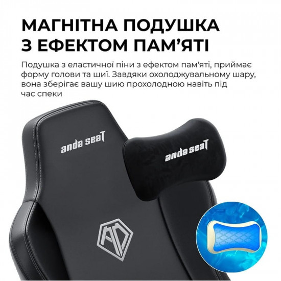 Крісло для геймерів Anda Seat Novis Plus Size XL PVC Black (AD23YC-XL-01-B-PV-B04)