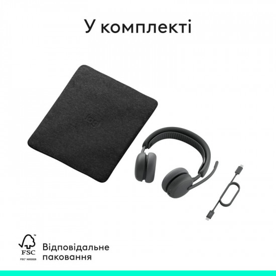 Bluetooth-гарнітура Logitech Zone Wireless 2 ES Graphite (981-001503)