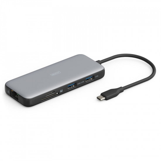 Док-станція Digitus USB-C PD 100W/USB3.2х2/USB-C/RJ45/SD/MicroSD/2хHDMI (DA-70915)