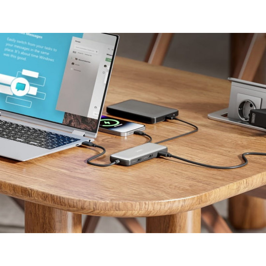 Док-станція Digitus USB-C PD 100W/USB3.2х2/USB-C/RJ45/SD/MicroSD/2хHDMI (DA-70915)