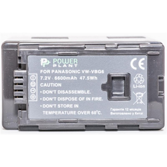 Акумулятор PowerPlant Panasonic VW-VBG6 6600mAh (DV00DV1279)