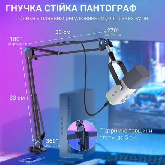 Мікрофон Fifine AM8TW White