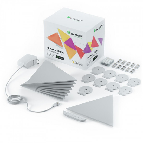 Розумна система освітлення Nanoleaf Shapes Triangles Starter Kit Apple HomeKit, 9 шт. (NL47-0002TW-9PK)