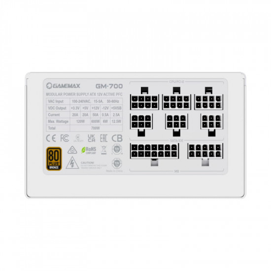 Блок живлення GameMax GM-700 Modular 700W White