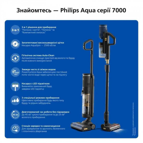 Акумуляторний миючий пилосос Philips AquaTrio XW7264/11