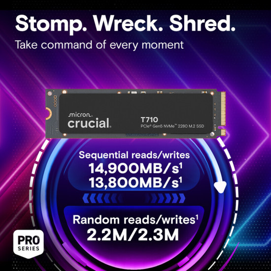 Накопичувач SSD 1TB Crucial T710 M.2 2280 NVMe PCIe 5.0 x4 3D NAND (CT1000T710SSD8)