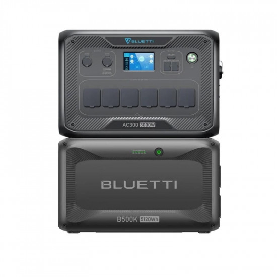 Зарядна станція Bluetti AC300 + акумуляторний модуль B500K, 3000W, 5120Wh, LiFePO4