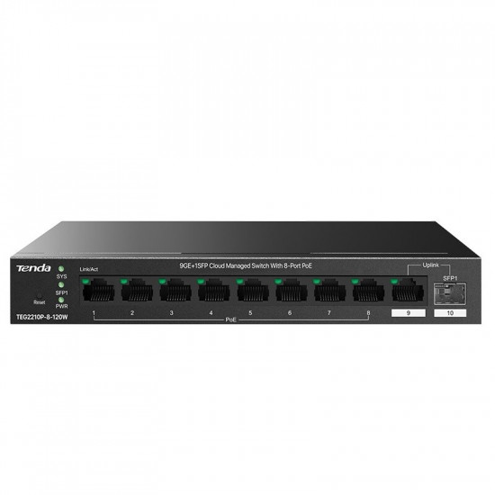 Комутатор Tenda TEG2210P-8-120W