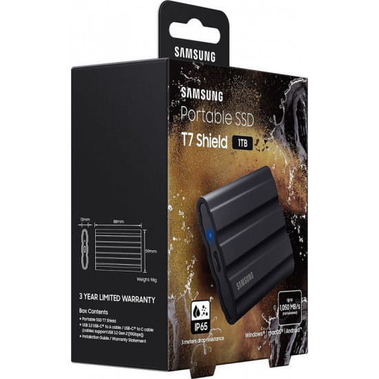 Накопичувач зовнішній SSD 4TB Samsung T7 Shield Black (MU-PE4T0S/EU)