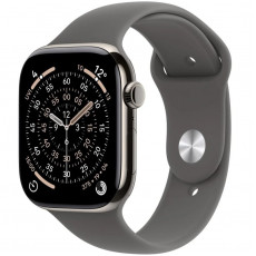 Смарт-годинник Apple Watch Series 11 GPS + Cellular 46mm Natural Titanium Case with Stone Grey Sport Band - M/L (MFCX4RK/A)