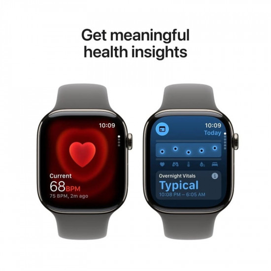 Смарт-годинник Apple Watch Series 11 GPS + Cellular 46mm Natural Titanium Case with Stone Grey Sport Band - M/L (MFCX4RK/A)