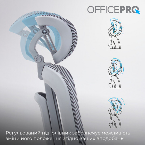 Крісло офісне Officepro Skyline Footrest Gray/Dark Gray (OC750-G-DG-DG)