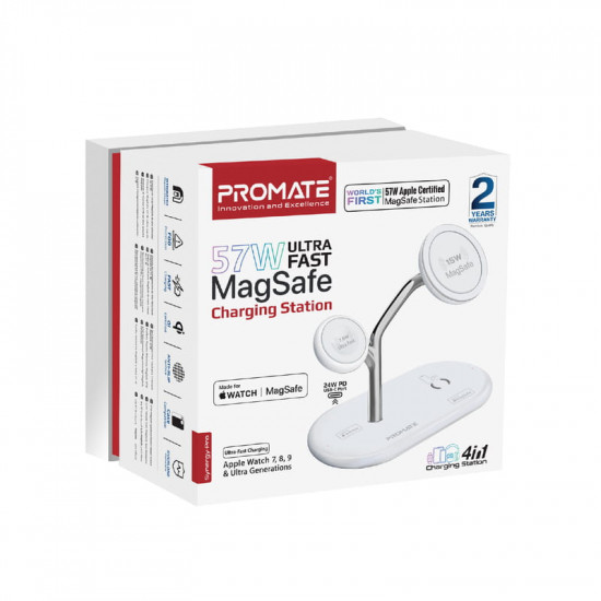 Бездротовий зарядний пристрій Promate Synergy-Pro MagSafe 57W White