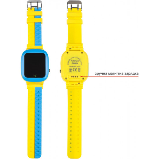 Дитячий смарт-годинник AmiGo GO004 Glory Splashproof Camera+LED Blue Yellow