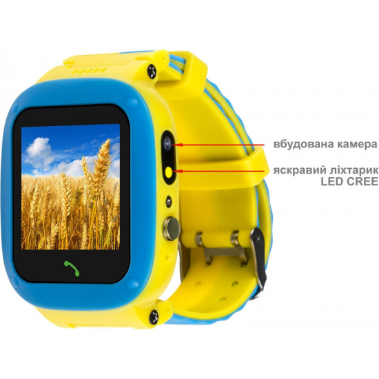 Дитячий смарт-годинник AmiGo GO004 Glory Splashproof Camera+LED Blue Yellow