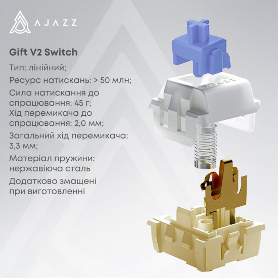 Клавіатура бездротова Ajazz AK980 V2 Gift Switch V2 White (AK980-V2-G-PWB)