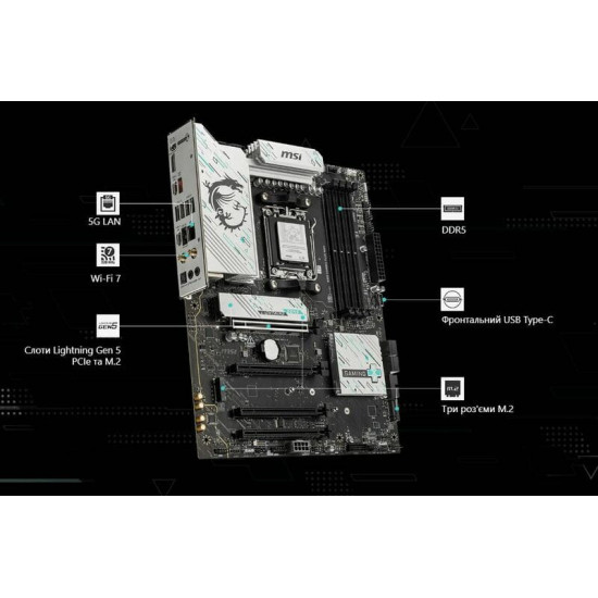 Материнська плата MSI B850 Gaming Plus WiFi Socket AM5