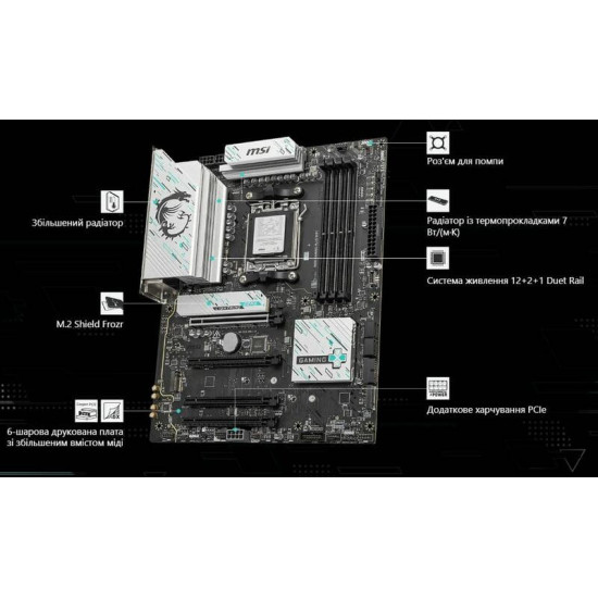 Материнська плата MSI B850 Gaming Plus WiFi Socket AM5